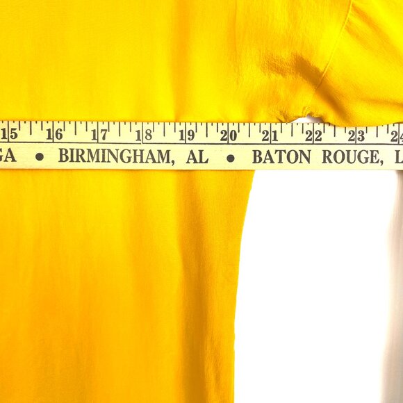 ADAM DOUGLAS Women's Yellow Blouse Top 100% Silk Size Medium 3/4 Sleeve - Picture 6 of 7